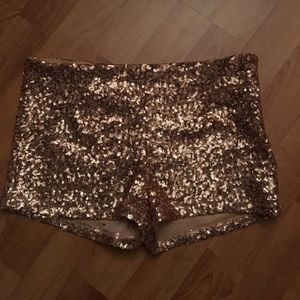 Rose Gold Sequin Shorts Charlotte Russe Medium